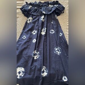 Blue off the shoulder sun dress